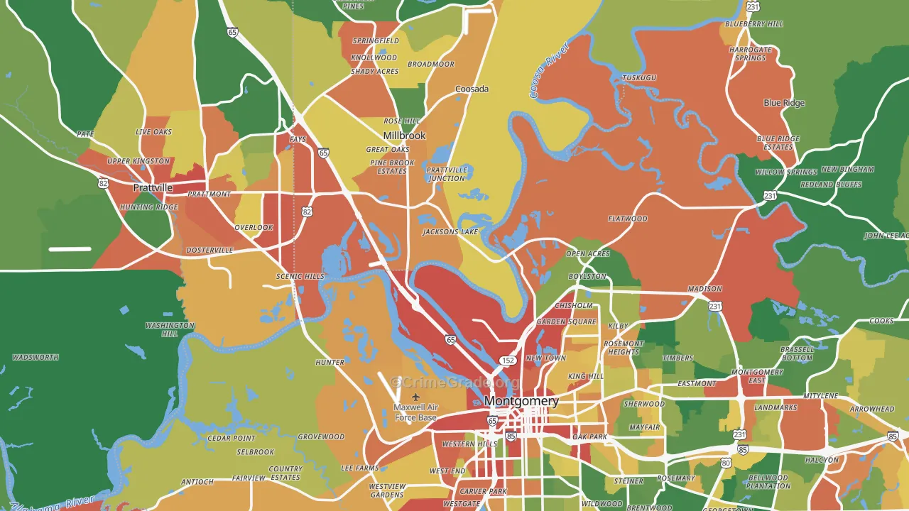 Pine Level, AL Map of Drug-Related Crime Rates