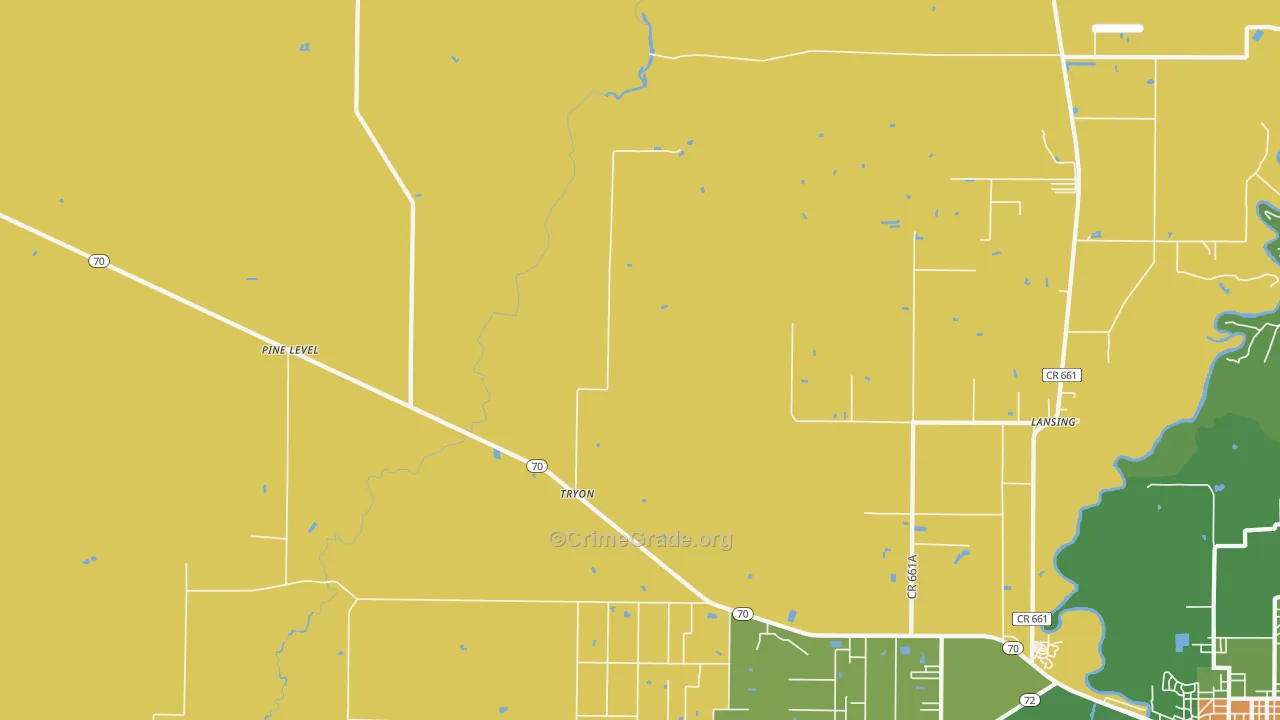 Pine Level, FL Map of Drug-Related Crime Rates