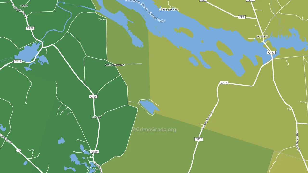 Pine Meadows, NY Map of Drug-Related Crime Rates