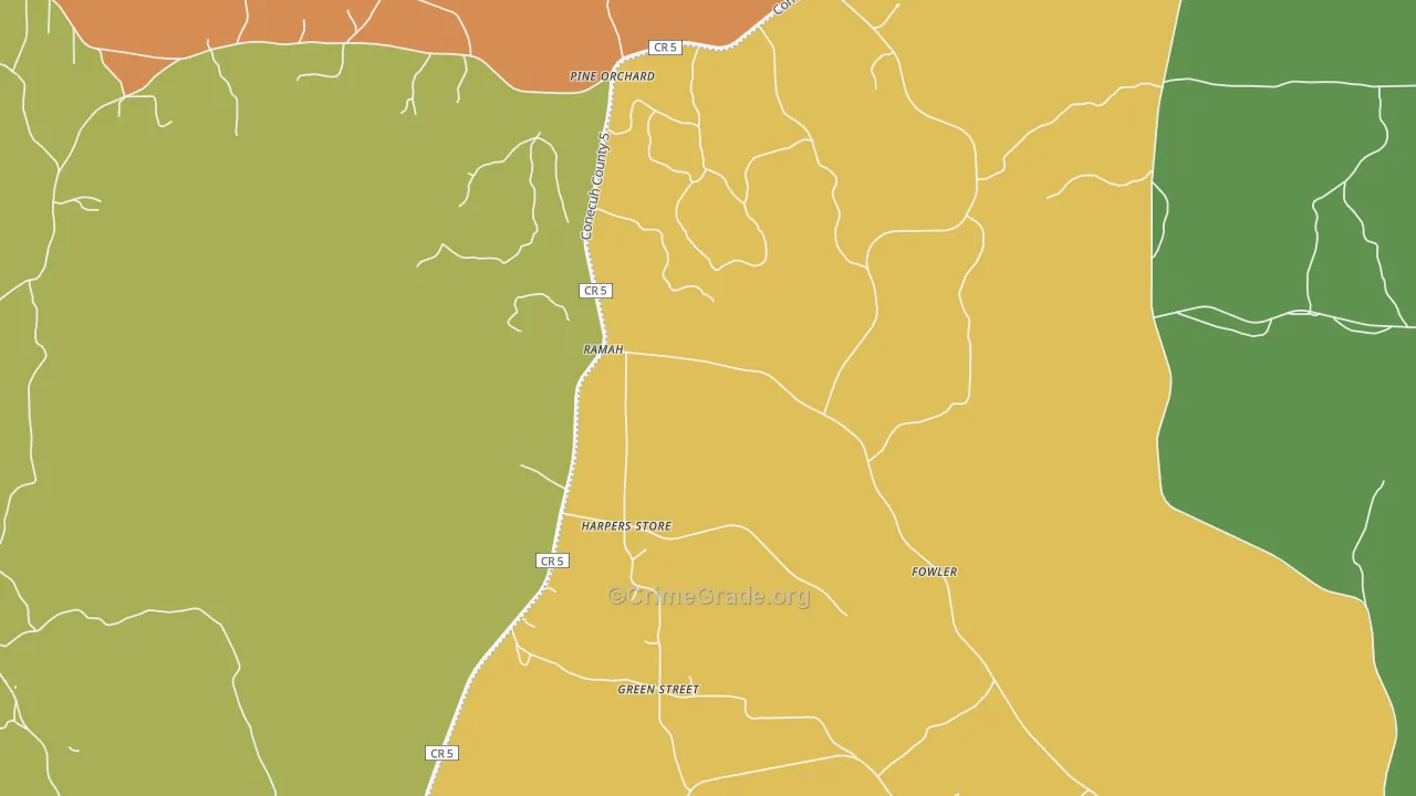 Pine Orchard, AL Map of Drug-Related Crime Rates