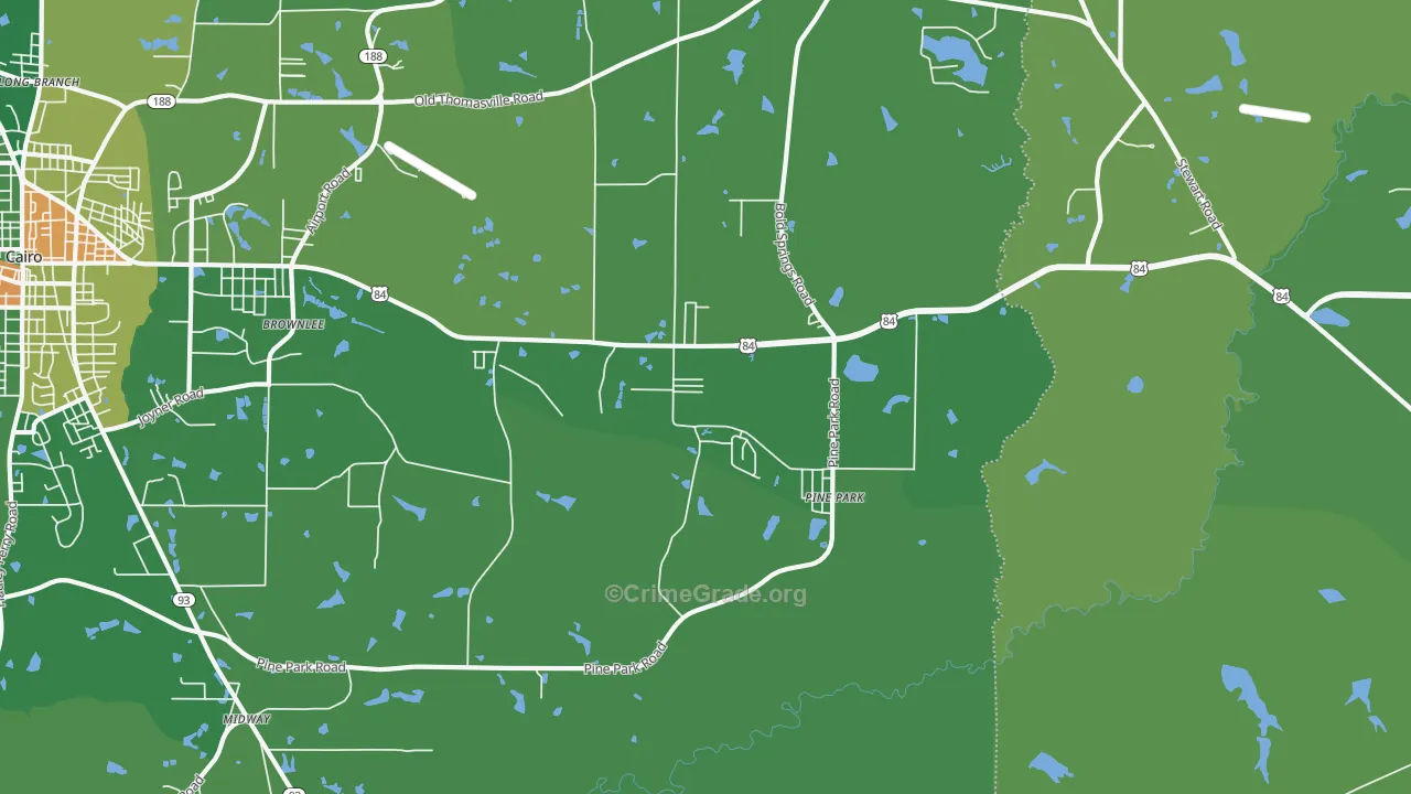 Pine Park, GA Map of Drug-Related Crime Rates