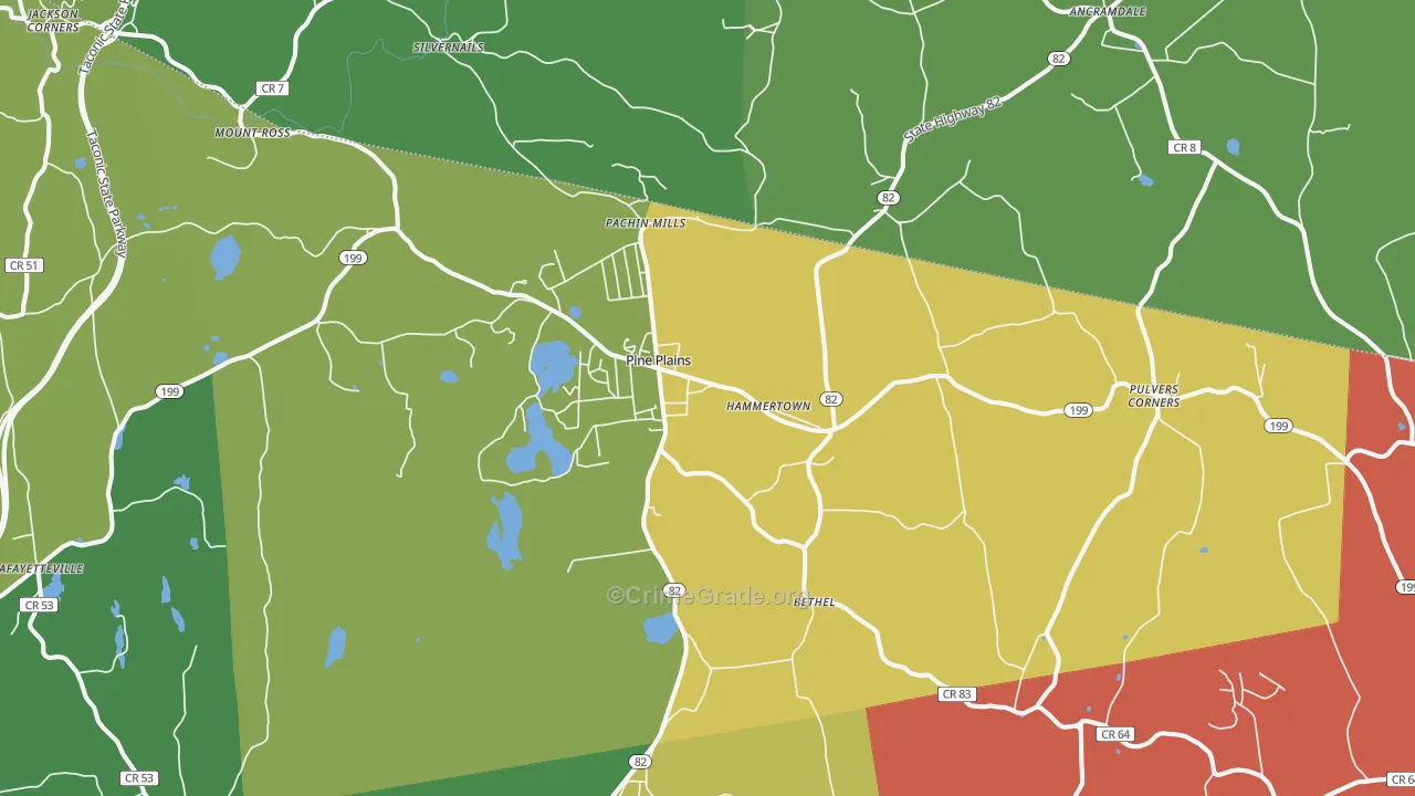 Pine Plains, NY Map of Drug-Related Crime Rates