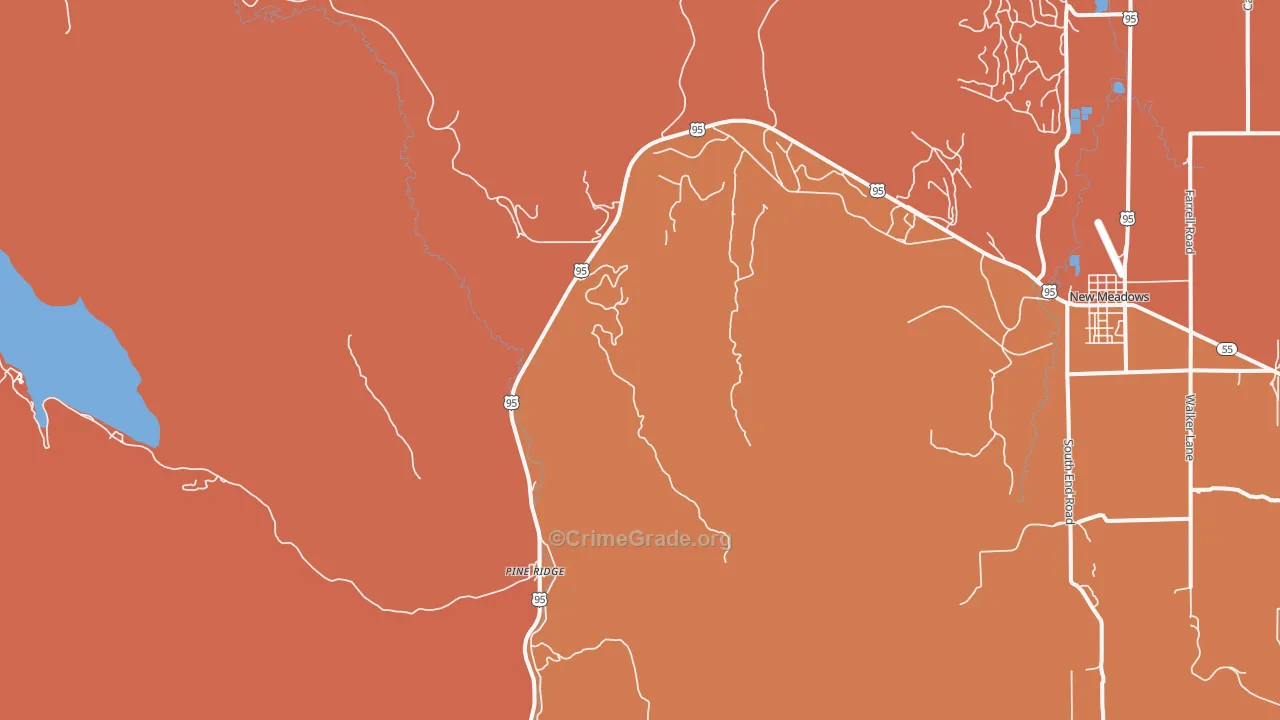 Pine Ridge, ID Map of Drug-Related Crime Rates