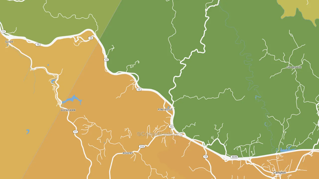 Pine Ridge, KY Map of Drug-Related Crime Rates