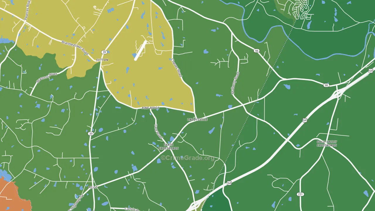 Pine Ridge, NC Map of Drug-Related Crime Rates