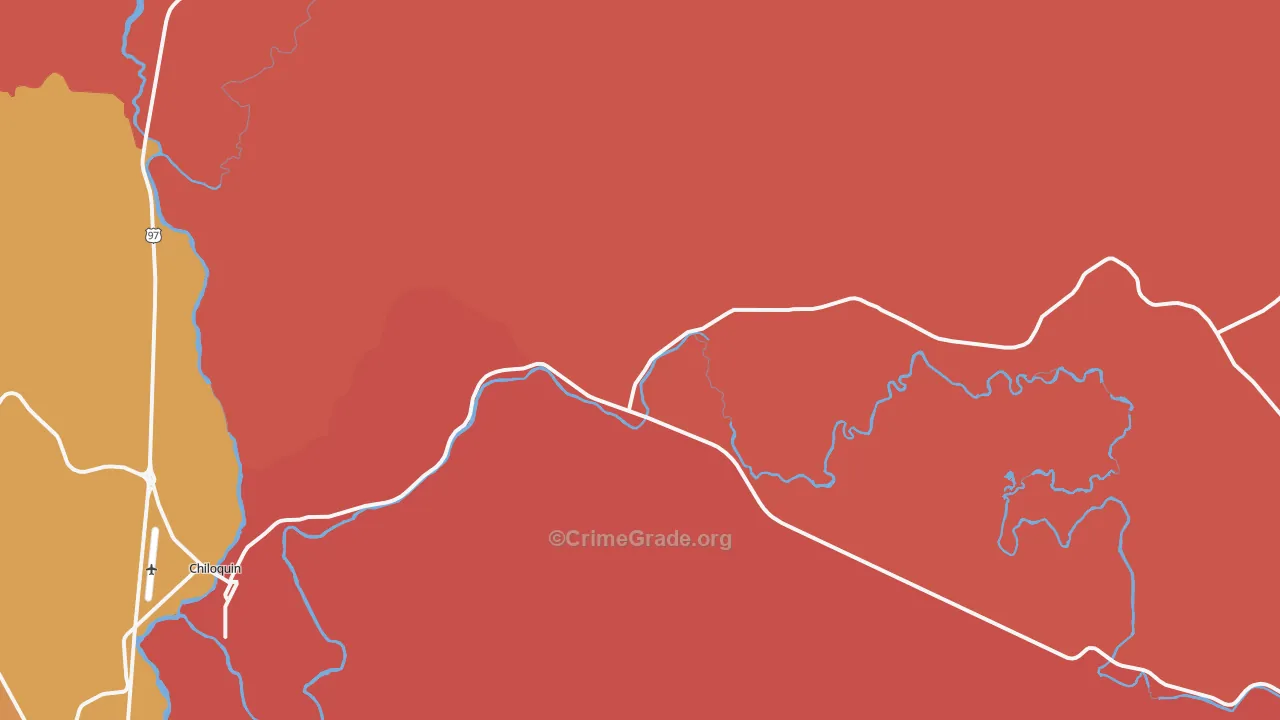 Pine Ridge, OR Map of Drug-Related Crime Rates