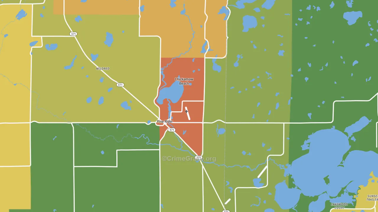 Pine River, MN Map of Drug-Related Crime Rates