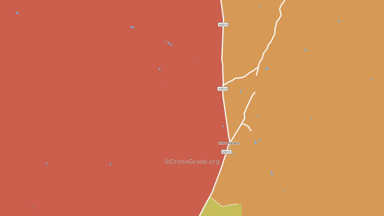 Pine Springs, AZ Map of Drug-Related Crime Rates