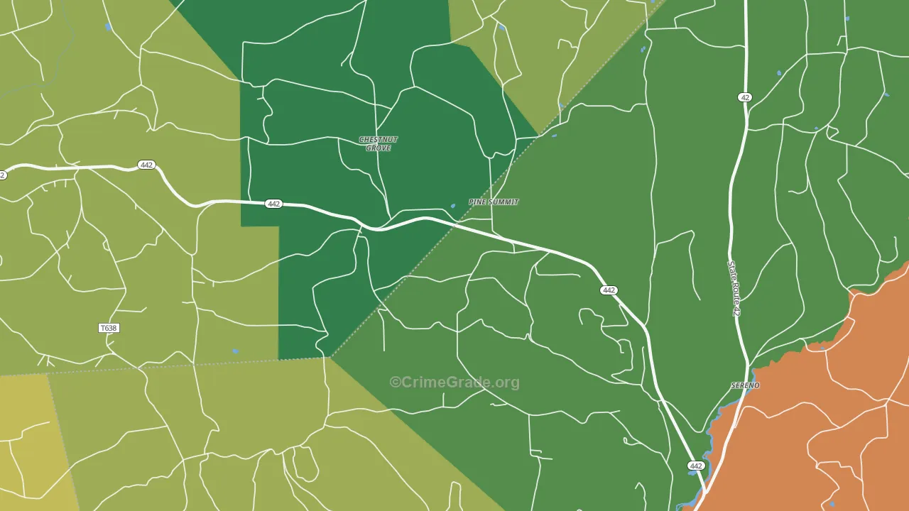 Pine Summit, PA Map of Drug-Related Crime Rates