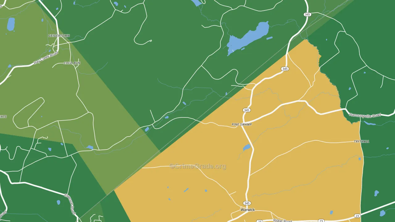 Pine Swamp, PA Map of Drug-Related Crime Rates