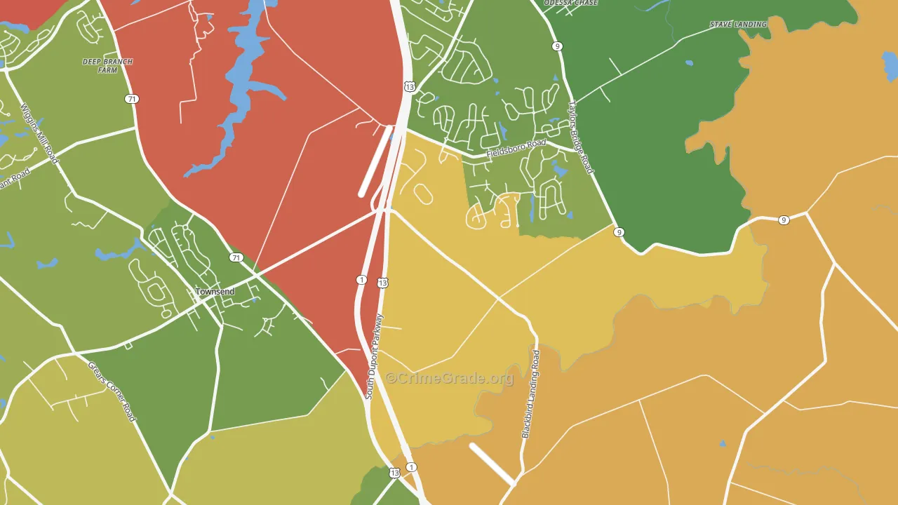 Pine Tree Corners, DE Map of Drug-Related Crime Rates
