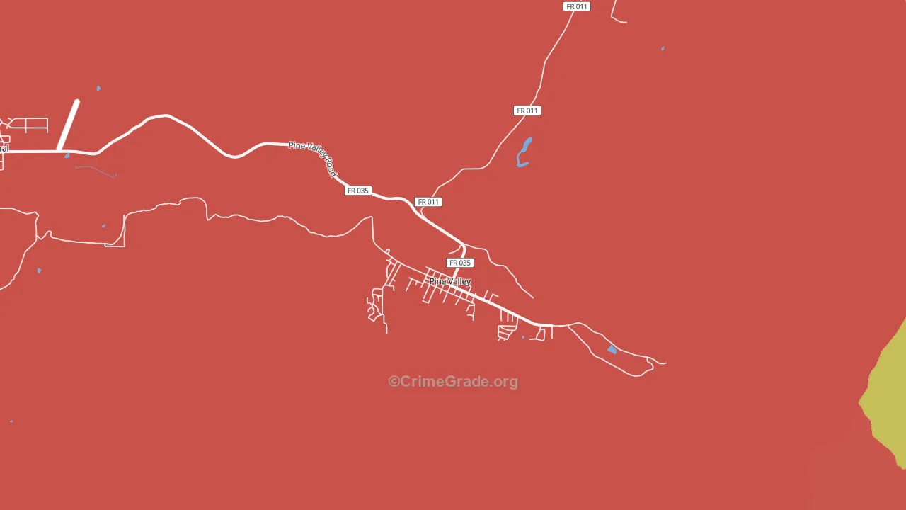 Pine Valley, UT Map of Drug-Related Crime Rates