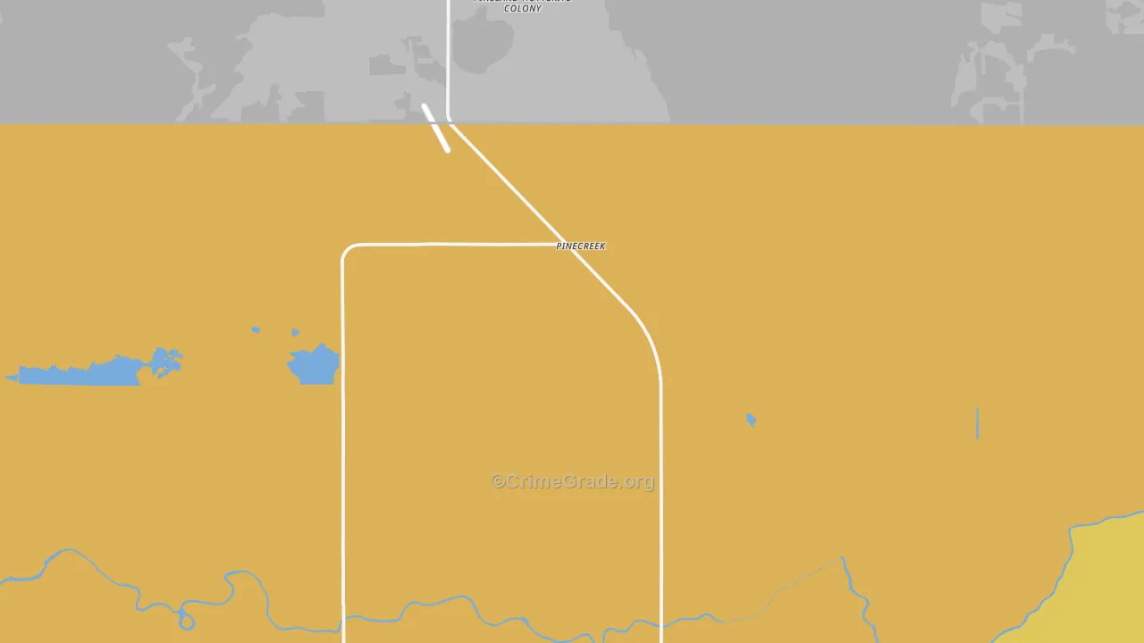 Pinecreek, MN Map of Drug-Related Crime Rates