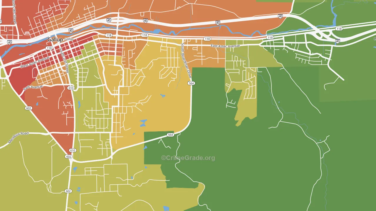 Pinedale, NM Map of Drug-Related Crime Rates