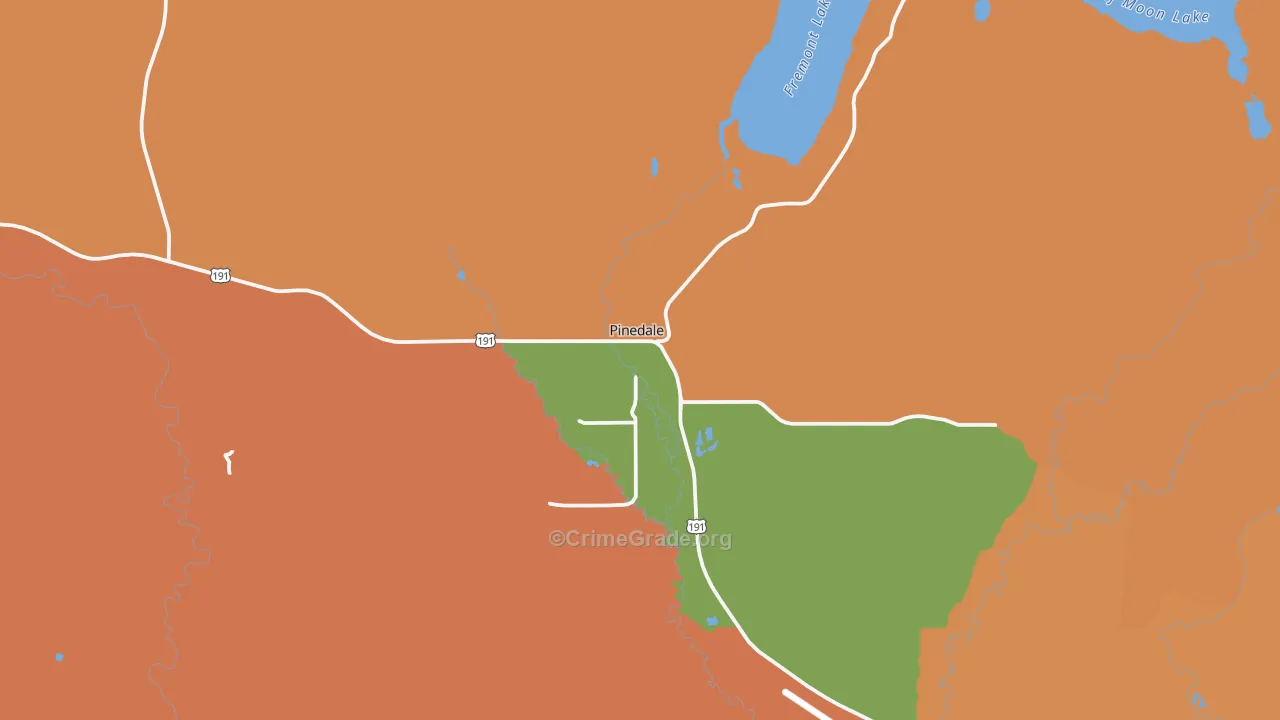 Pinedale, WY Map of Drug-Related Crime Rates