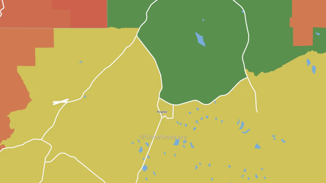 Pinehill, NM Map of Drug-Related Crime Rates