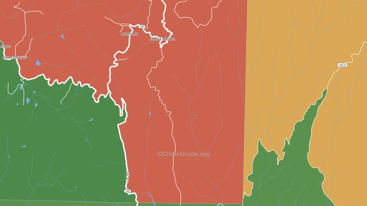 Pinehurst, CA Map of Drug-Related Crime Rates