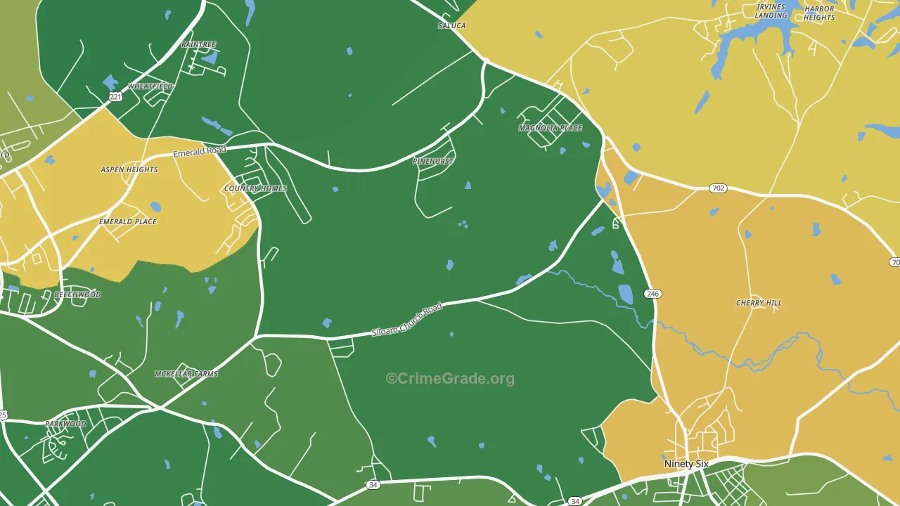 Pinehurst, SC Map of Drug-Related Crime Rates