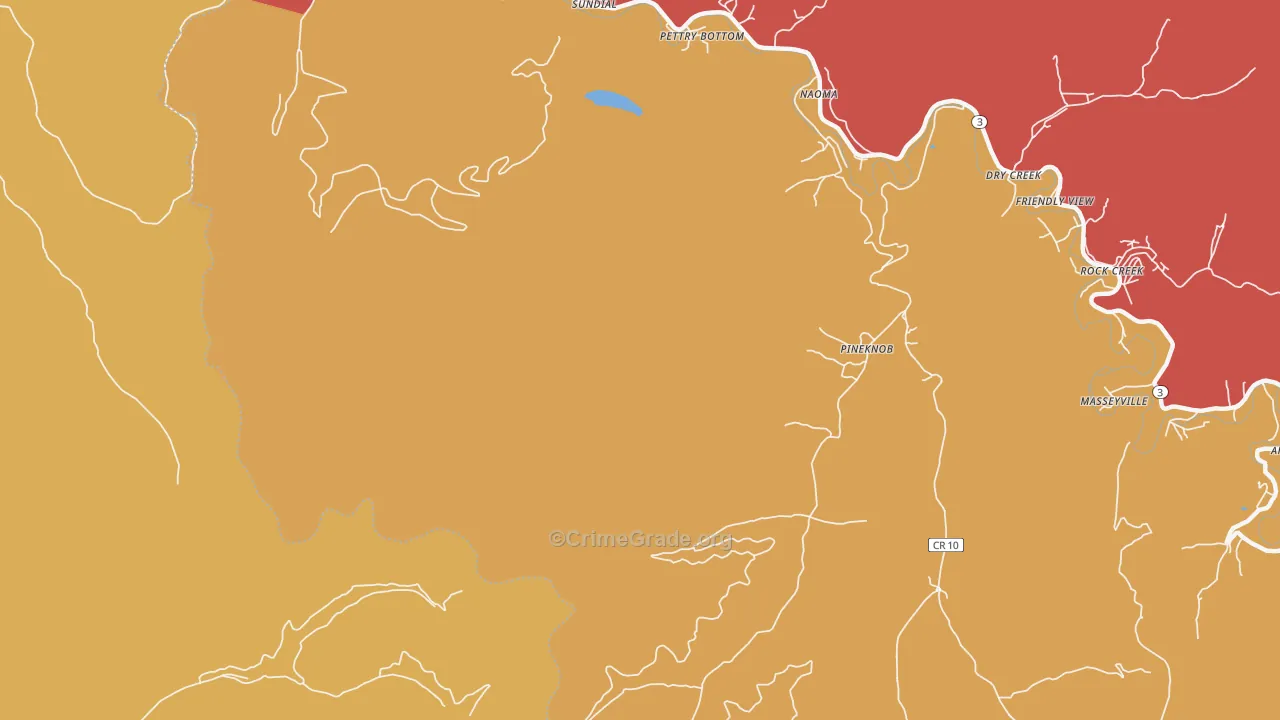 Pineknob, WV Map of Drug-Related Crime Rates