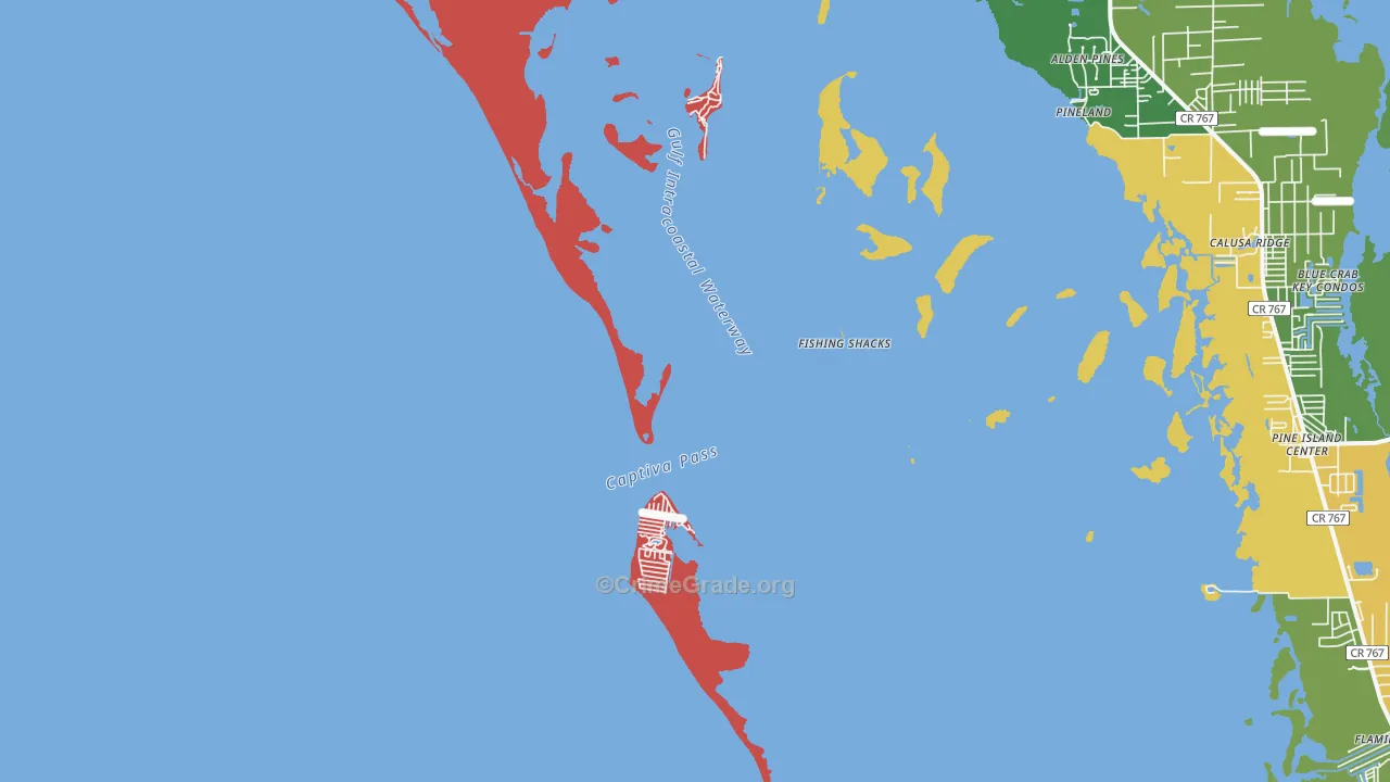 Pineland, FL Map of Drug-Related Crime Rates