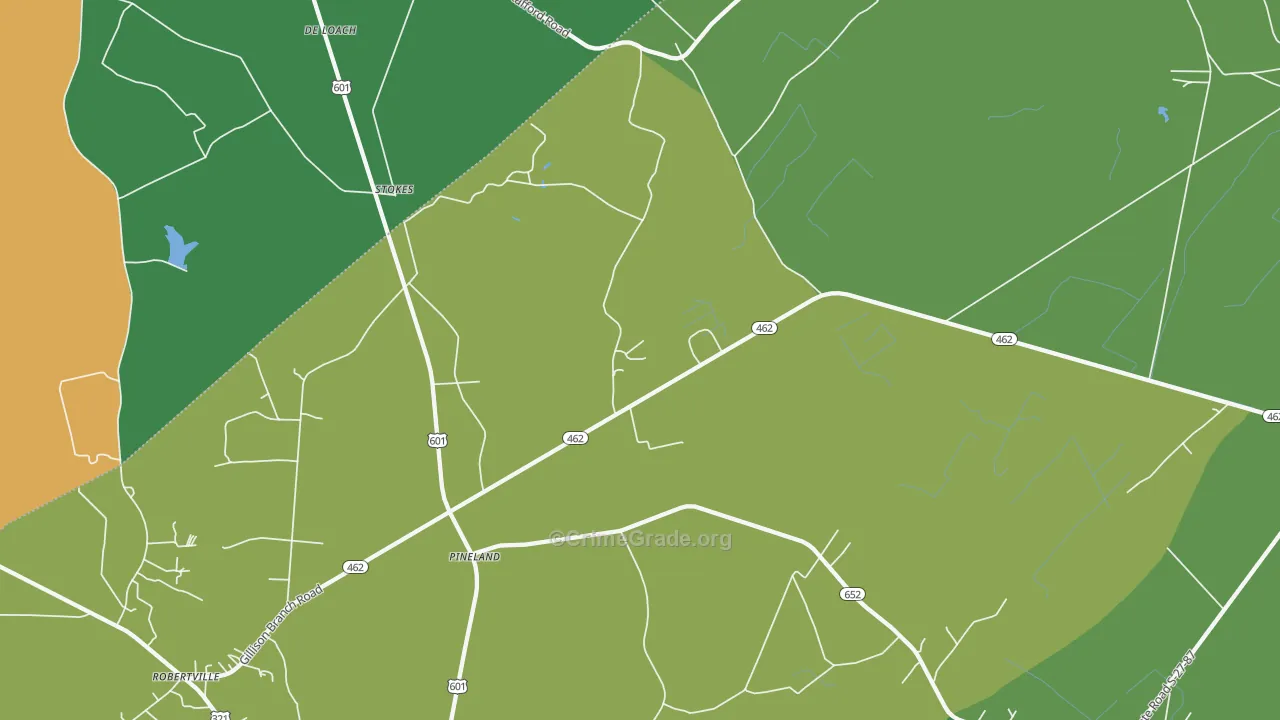 Pineland, SC Map of Drug-Related Crime Rates