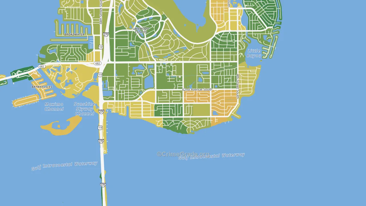 Pinellas Point, St. Petersburg, FL Map of Drug-Related Crime Rates