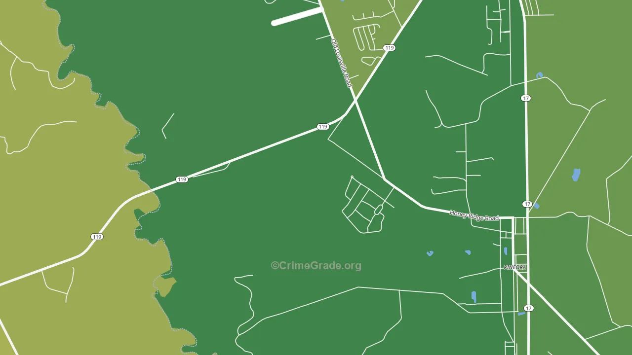 Pineora, GA Map of Drug-Related Crime Rates