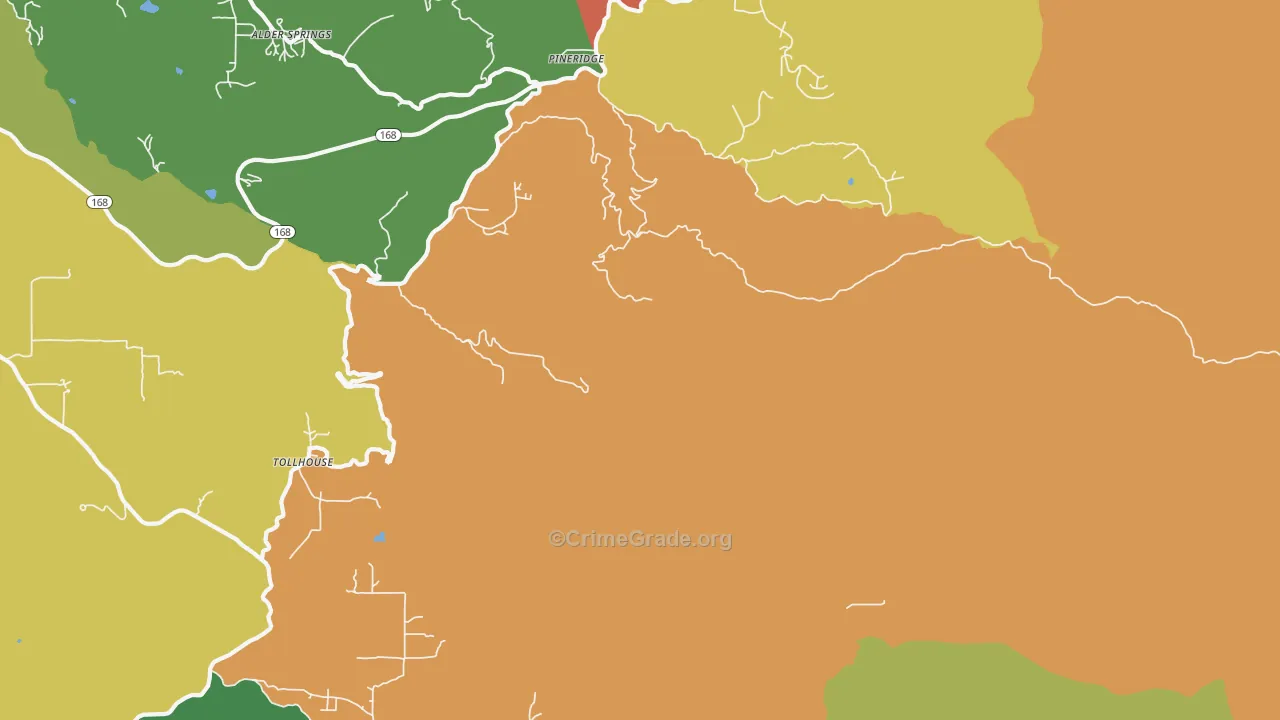 Pineridge, CA Map of Drug-Related Crime Rates