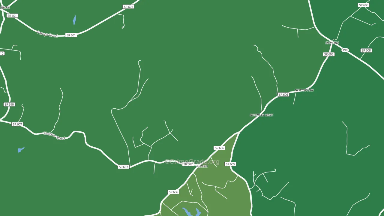 Pinero, VA Map of Drug-Related Crime Rates
