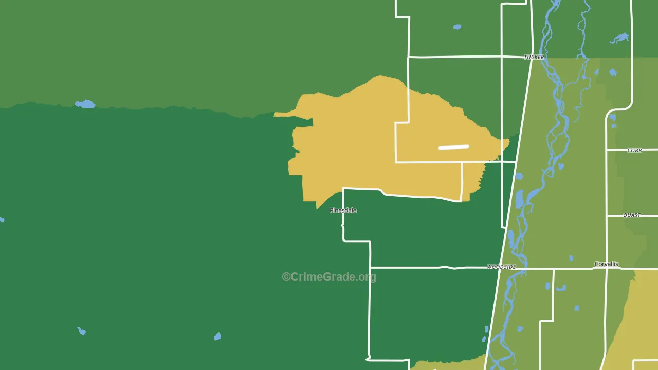 Pinesdale, MT Map of Drug-Related Crime Rates
