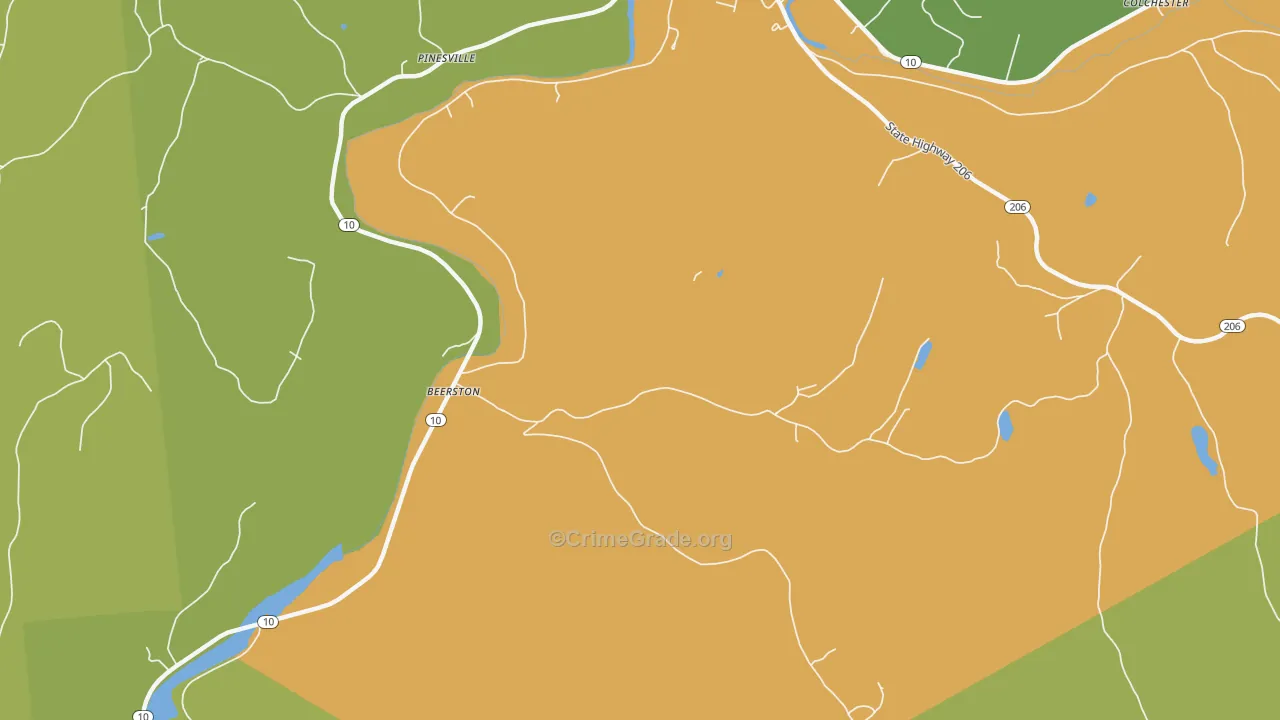 Pinesville, NY Map of Drug-Related Crime Rates