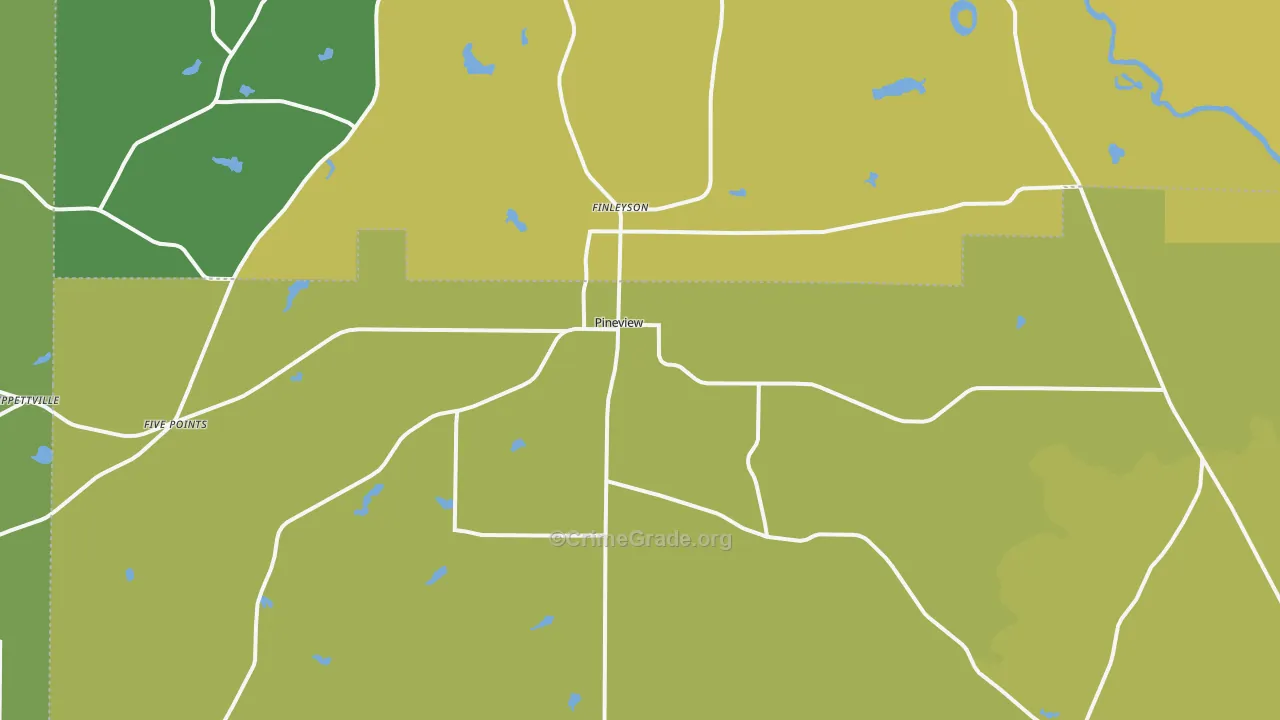 Pineview, GA Map of Drug-Related Crime Rates