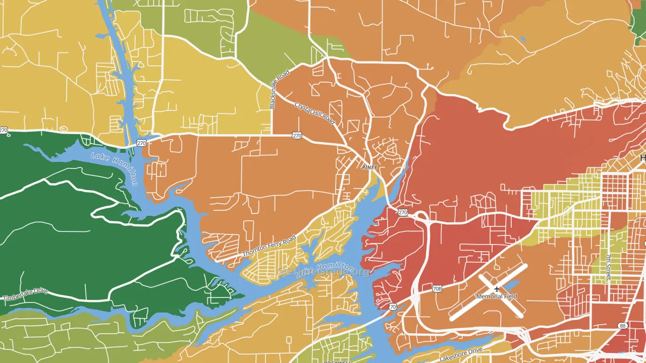 Piney, AR Map of Drug-Related Crime Rates