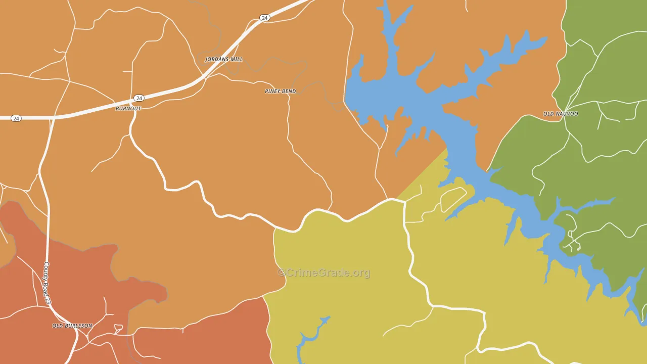 Piney Bend, AL Map of Drug-Related Crime Rates