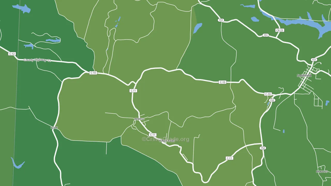 Piney Fork, OH Map of Drug-Related Crime Rates