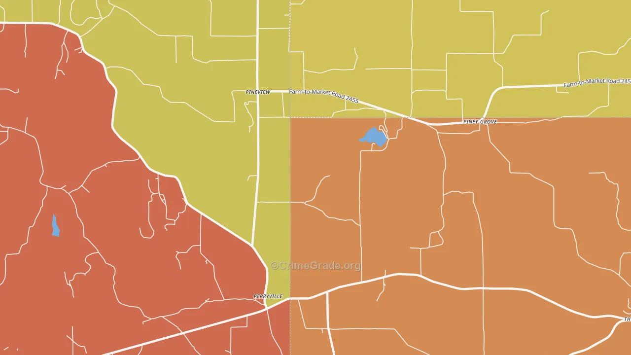 Piney Grove, TX Map of Drug-Related Crime Rates