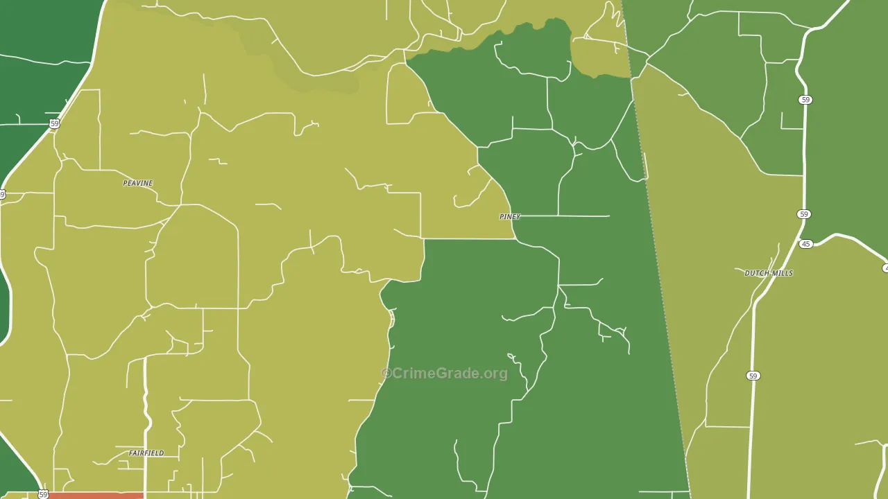 Piney, OK Map of Drug-Related Crime Rates