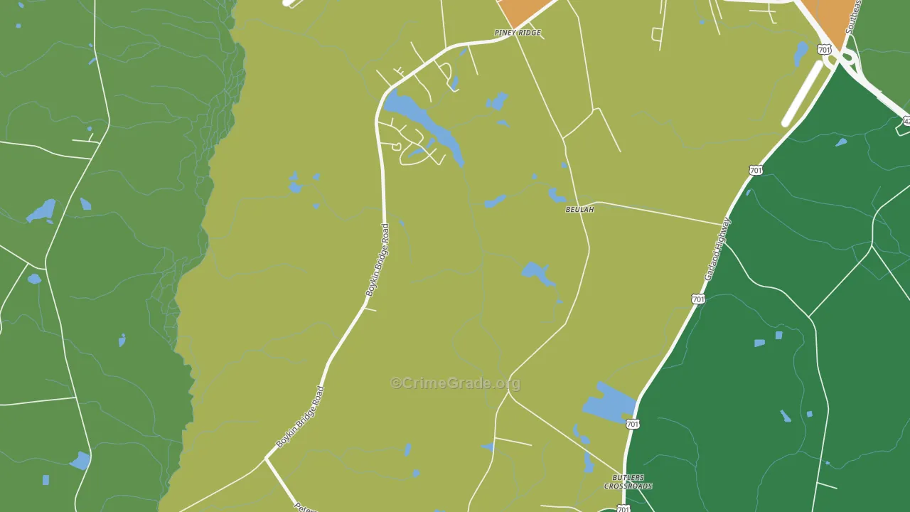 Piney Ridge, NC Map of Drug-Related Crime Rates