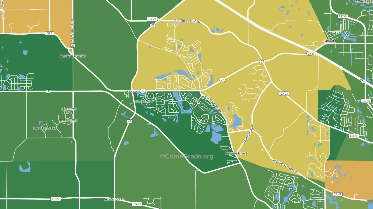 Pingree Grove, IL Map of Drug-Related Crime Rates