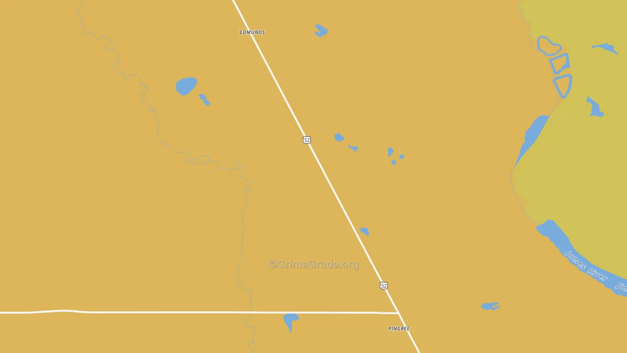 Pingree, ND Map of Drug-Related Crime Rates