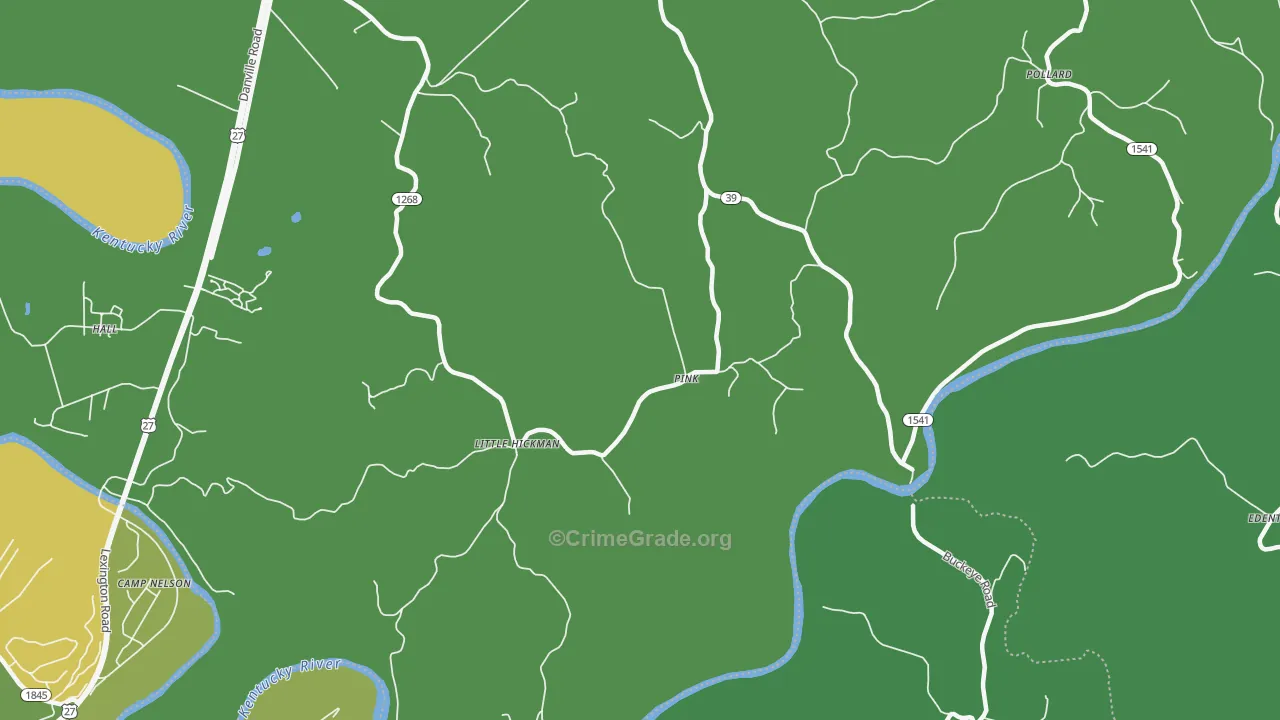 Pink, KY Map of Drug-Related Crime Rates