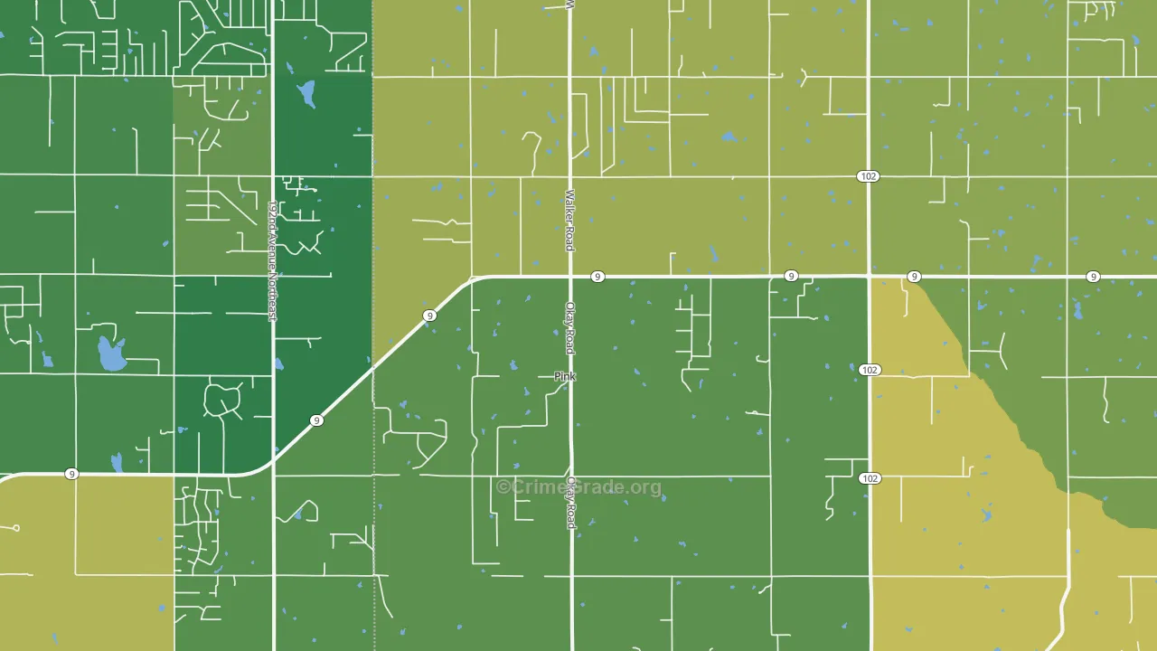 Pink, OK Map of Drug-Related Crime Rates