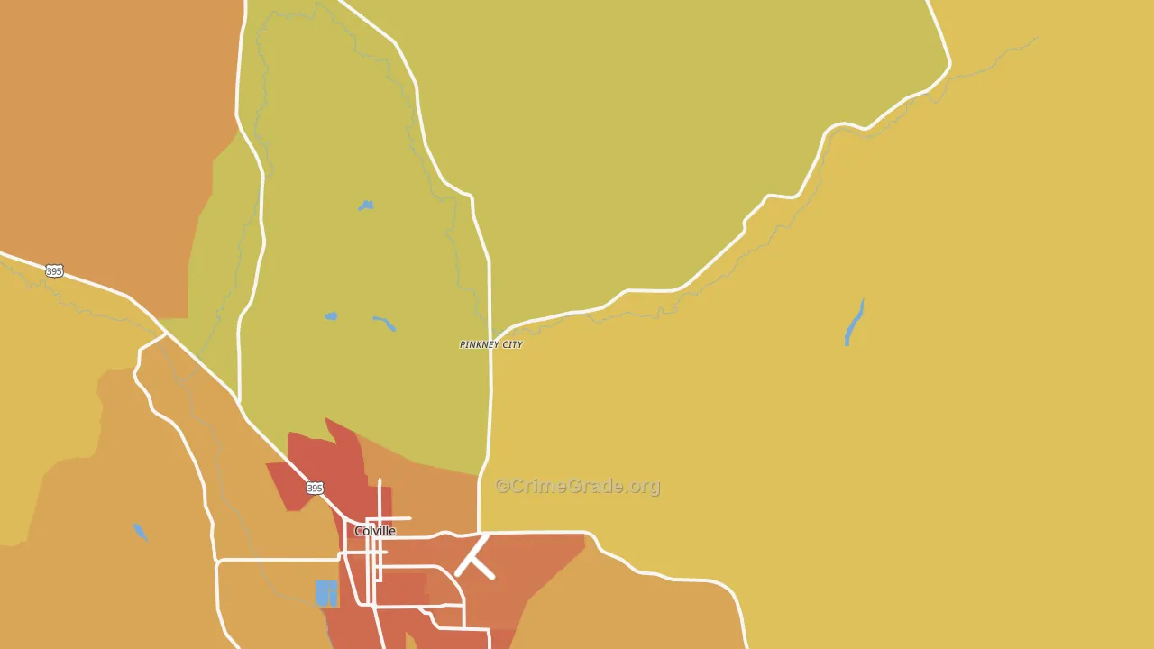 Pinkney City, WA Map of Drug-Related Crime Rates