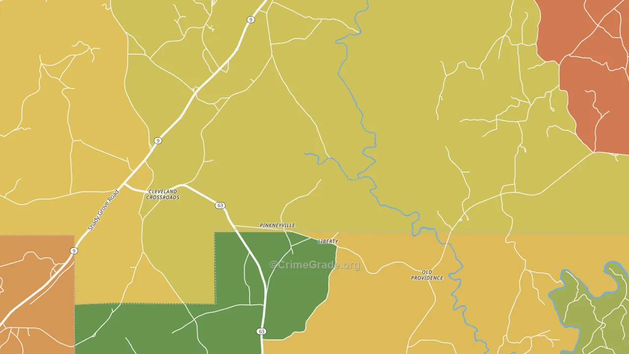 Pinkneyville, AL Map of Drug-Related Crime Rates