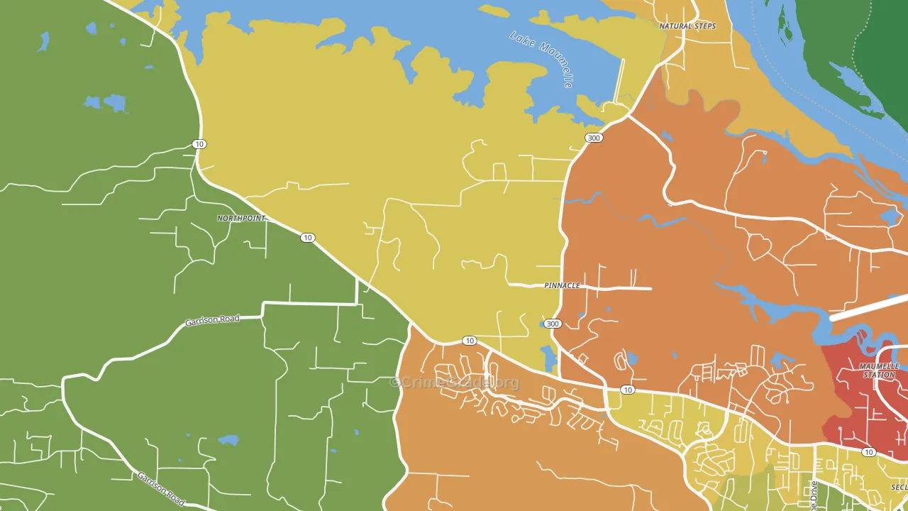Pinnacle, AR Map of Drug-Related Crime Rates