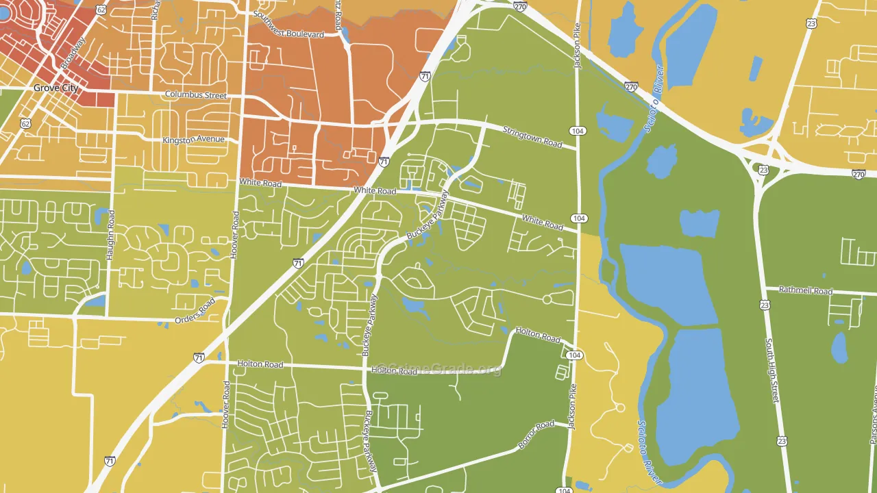 Pinnacle Club, Grove City, OH Map of Drug-Related Crime Rates