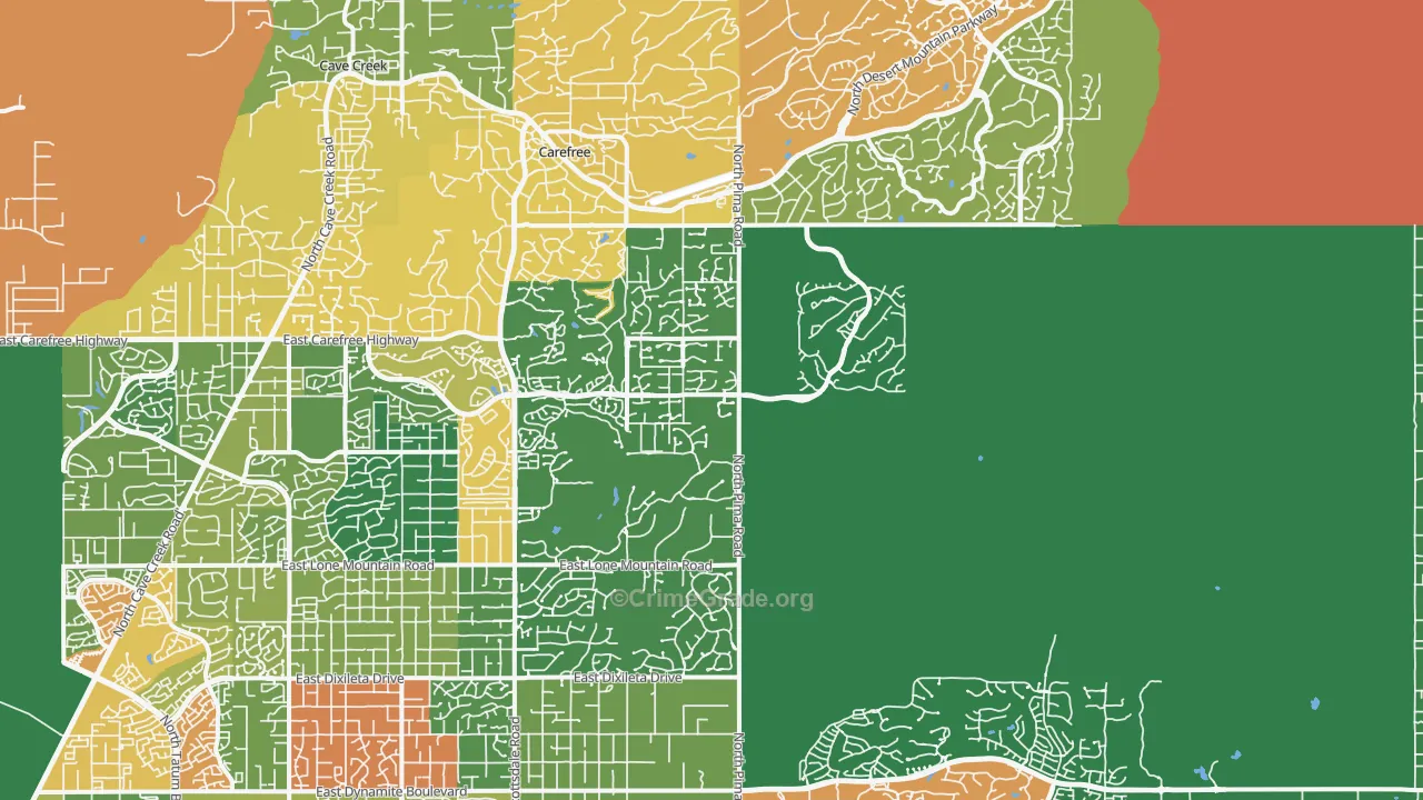 Pinnacle Peak, Scottsdale, AZ Map of Drug-Related Crime Rates