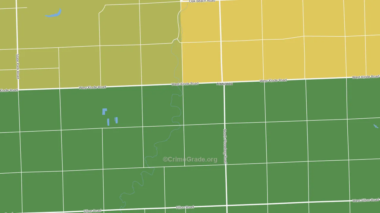 Pinnebog, MI Map of Drug-Related Crime Rates
