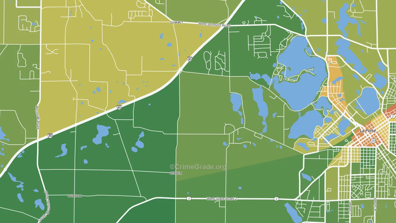 Pinola, IN Map of Drug-Related Crime Rates