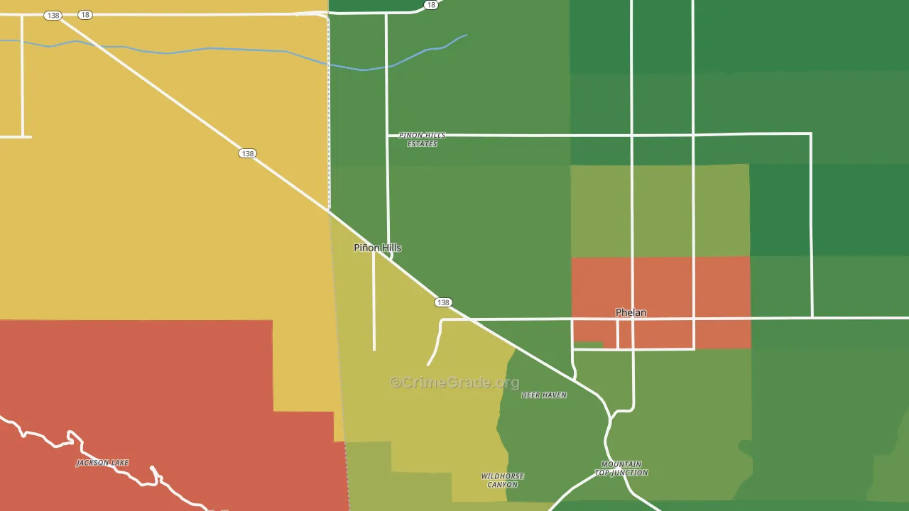 Pinon Hills, CA Map of Drug-Related Crime Rates